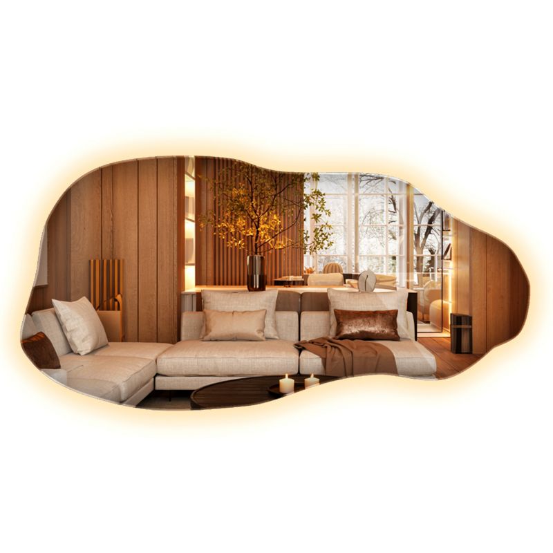 Lustro Ciepły LED ArtPrintCave 45 x 90 cm Nieregularny Kształt Nowoczesny 1 szt.