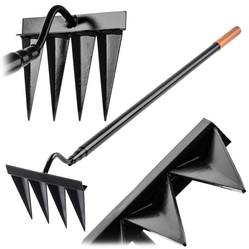 Motyka Do Pielenia Gleby Motyczka Grabie Grabki 4 Zęby Spulchniacz Trzonek