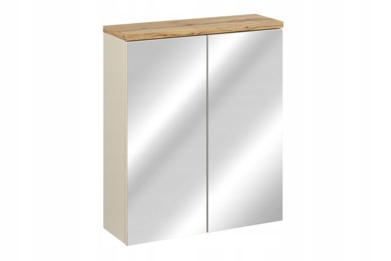 Szafka z lustrem Furnidea 60 cm kaszmir dąb Wotan laminowana Bali 1 szt.