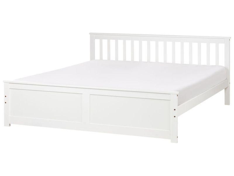 Łóżko Olendon 180 x 200 cm Drewno Biały 1 szt.