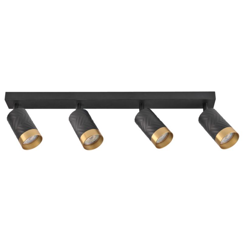 Lampa sufitowa Polux Arras czarno-złota 4 x GU10 x 10W wym: 10 x 5,5 cm - 1 szt.