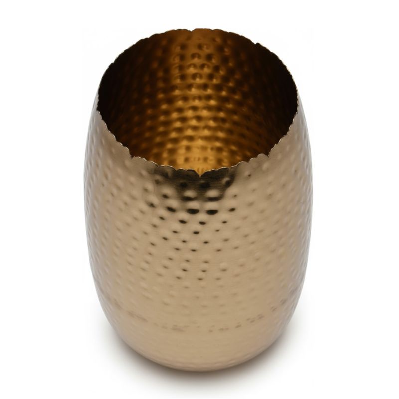 Wazon EDANTI Metalowy Zdobiony Dekoracyjny 18x29 cm Ozdobna Na Kwiaty Złoty 1 szt.