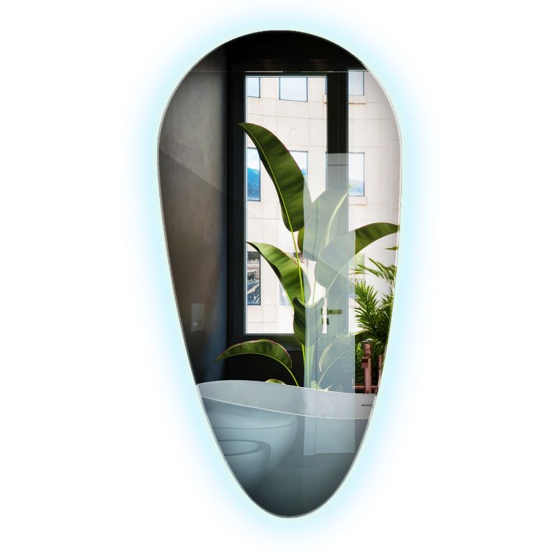 Wiszące Lustro Nieregularne Wallfluent 40 cm x 80 cm Zimne LED 1 szt.