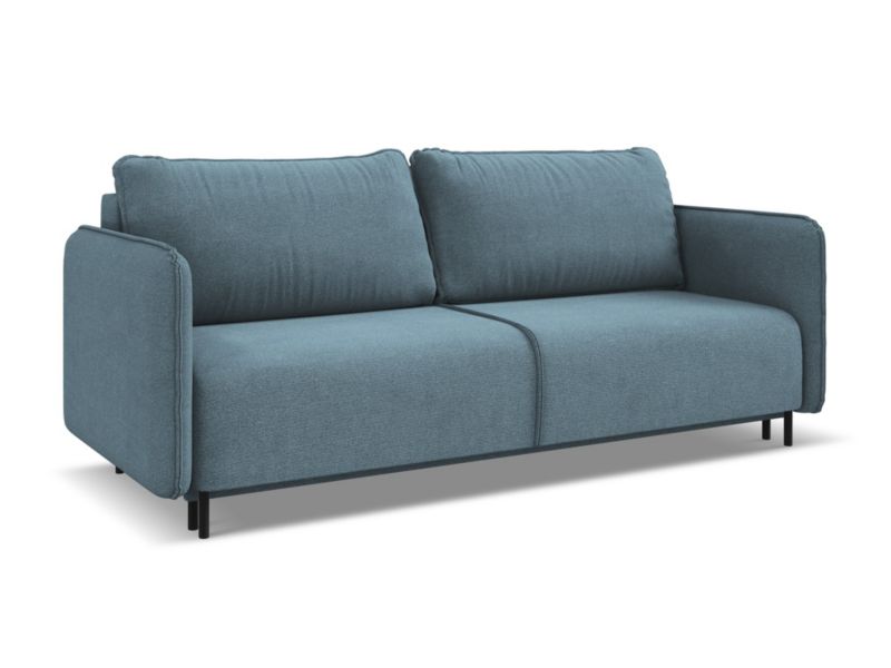 Kanapa 3-osobowa z funkcją spania LaMiaSofa FOGGIA z tkaniny strukturalnej 226x92 cm jasny niebieski 1 szt.