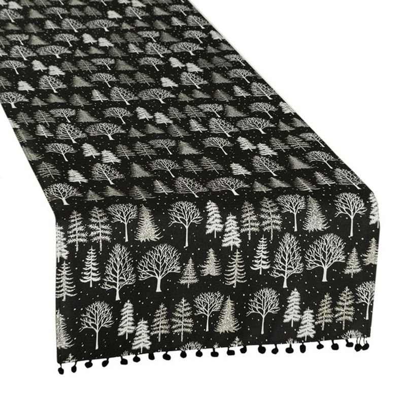 Bieżnik Zimowa Magia Markizeta Poliester Czarny 40X140 Cm 1 Szt.