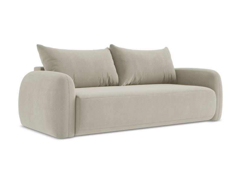 Kanapa 3-osobowa z funkcją spania LaMiaSofa Amalfi z tkaniny strukturalnej 250x112 cm jasny beż 1 szt.