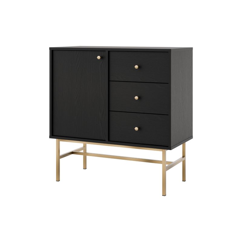 Komoda z szufladami Bonni Sakai 3 1F 3S T814 Czarny 1 szt.
