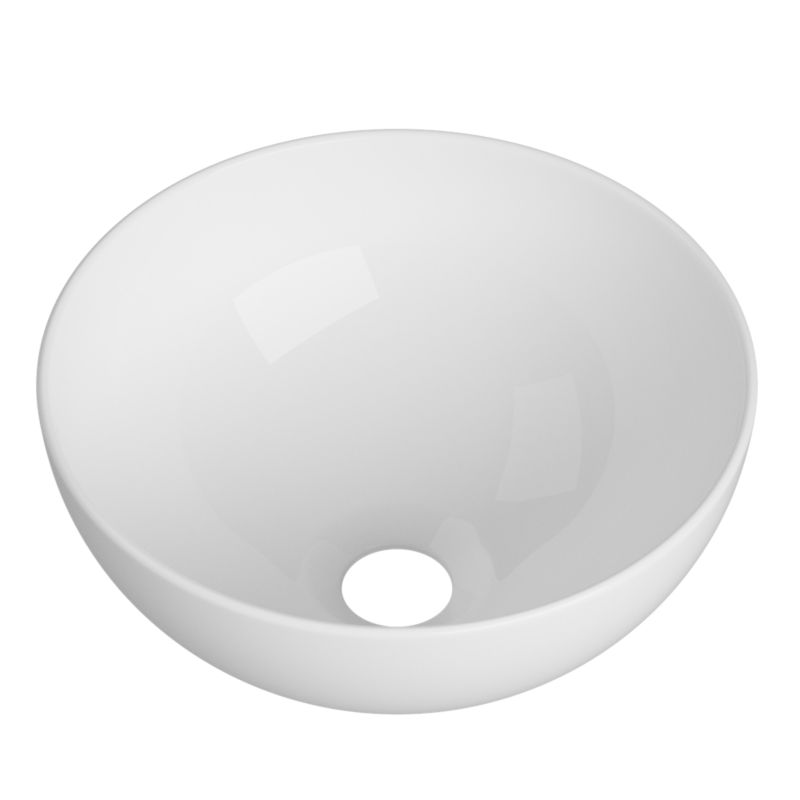 Umywalka Nablatowa Łazienkowa Granitan Neso Okrągła Ceramiczna Biała 1szt.