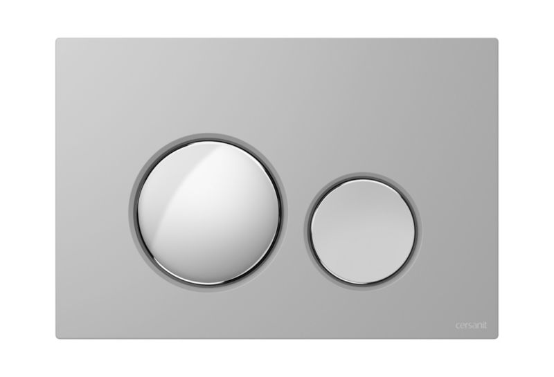 Przycisk WC Cersanit Luna chrom mat/błysk, oszczędność wody, pasuje do aqua mech, 1 szt.