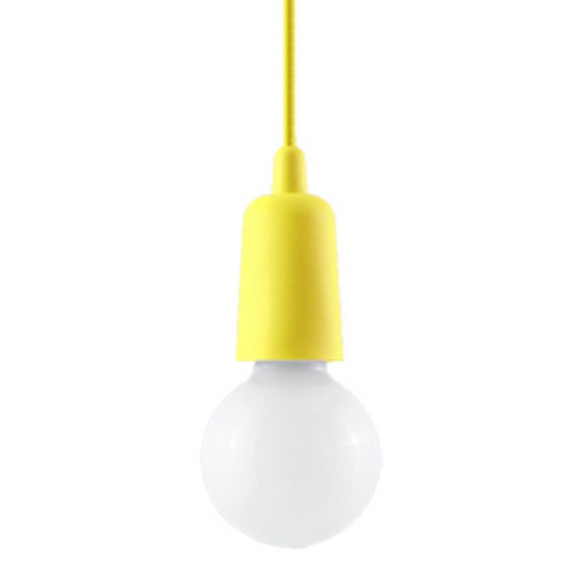 Lampa sufitowa wisząca Sollux Lighting Diego 5777 żółta szerokość 10 cm 1xE27 x 60W 1 szt.