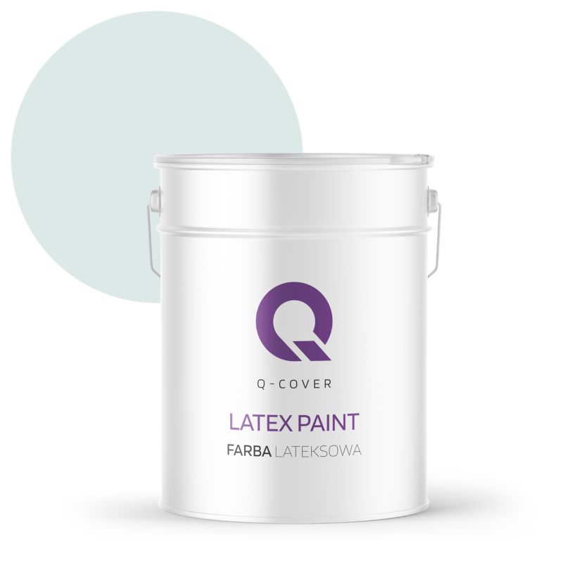 Farba Lateksowa Do Ścian i Sufitów Q-Cover Biel złamana w turkusowy H1576 Głęboki Mat 10L