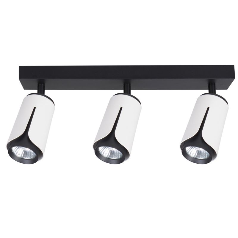 Kinkiet LED XUDO 3-punktowy GU10 Regulowany Biało-Czarny Lampa Wewnętrzna 1 szt.