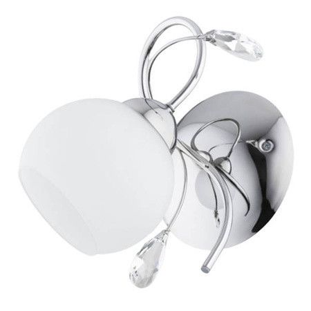 Kinkiet ścienny Alfa Livia Pro chromowany biały szkło kryształowe 1 x E27 x 15W IP20 wym: 26 x 15 x 24 cm - 1 szt.