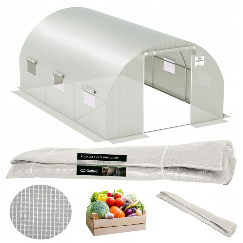Folia Cultivo Zamienna Na Tunel Ogrodowy Szklarnia 3x4,5x2 biały Uv4 Mocna 1 szt