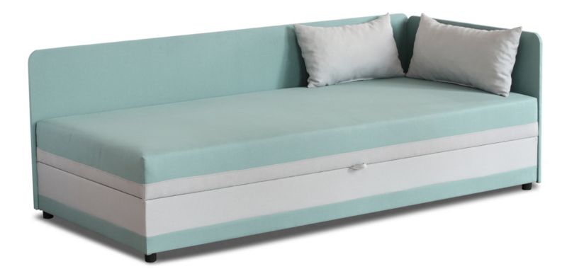 Tapczan jednoosobow z pojemnikiem Bonni Hirek 80x200 Miętowy/Szary 1 szt.