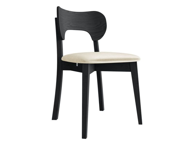 Krzesło MIRJAN 24 tapicerowane KT64 czarny/śmietankowy aksamit 1 szt.