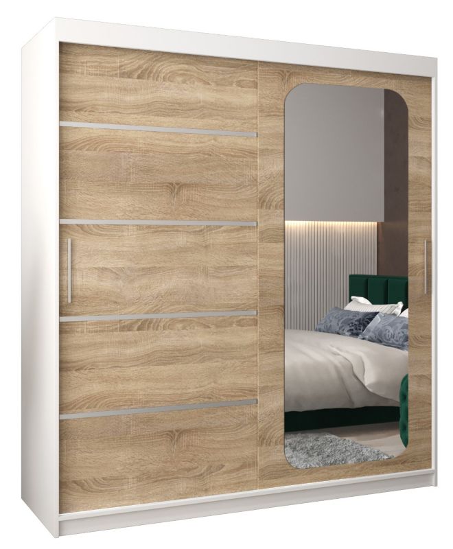 Szafa przesuwna Garderoba Abiks PROMO V2 180 biały/sonoma 1 szt.