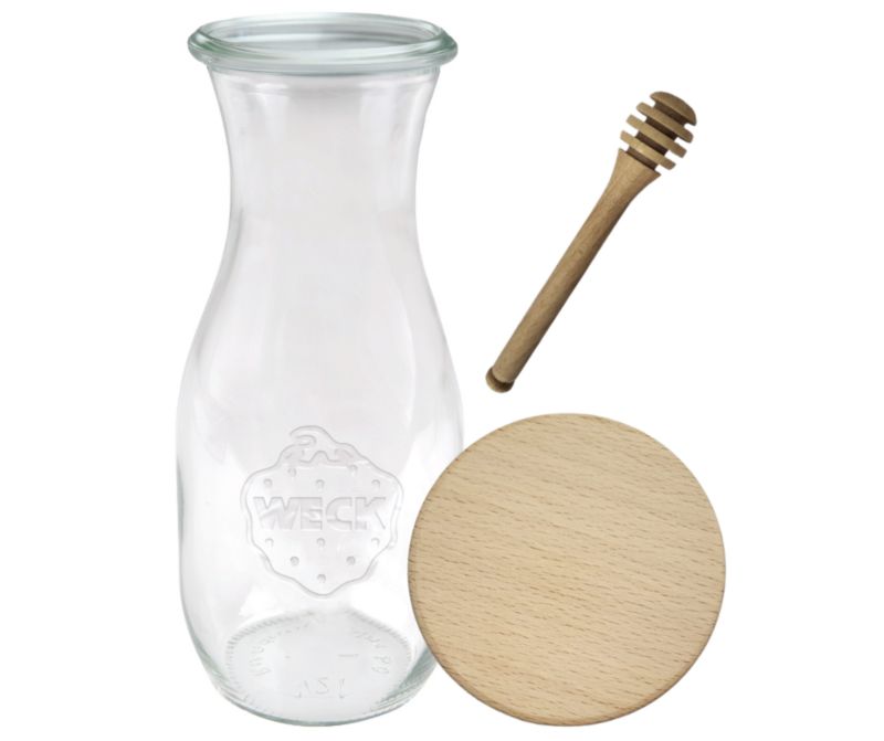 Karafka MODO24 Weck 1062 ml fi 60 drewniane wieko nabierak 1 kpl.