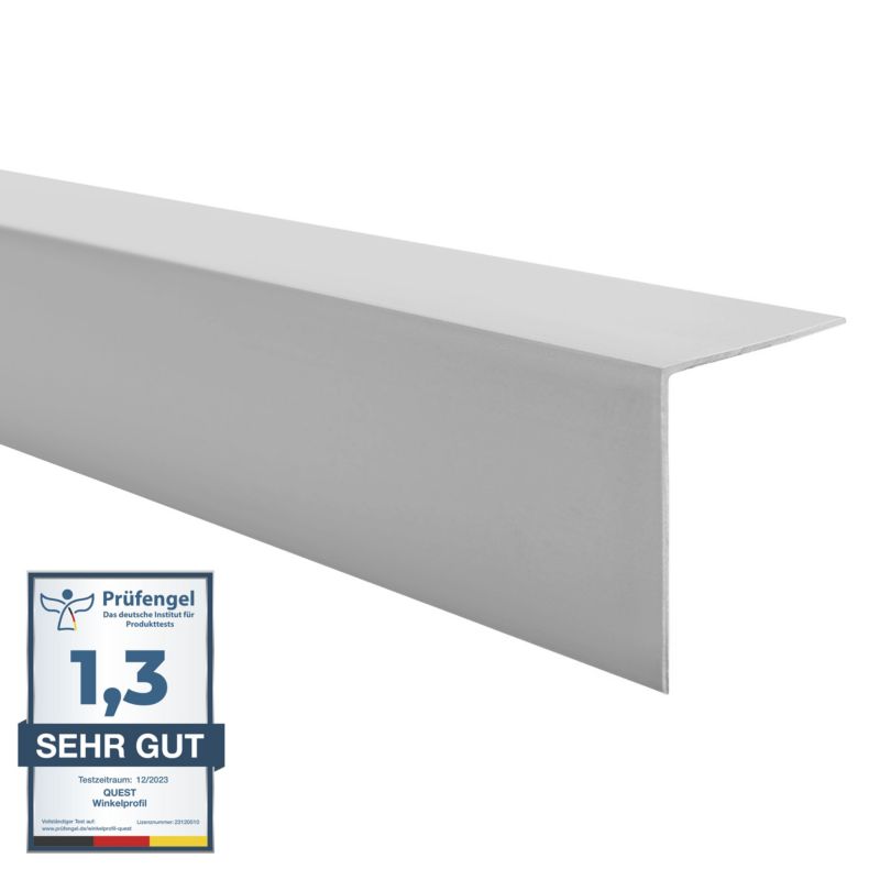 Kątownik twardy PCV 50x20mm, QUEST, ozdobny, profil L kątowy, narożnik dekoracyjny, KT, szary, 2m