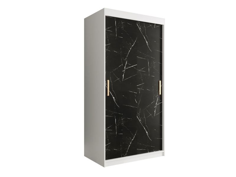 Szafa MIRJAN 24 Marmur T 100 biały mat / czarny marmur 1 szt.