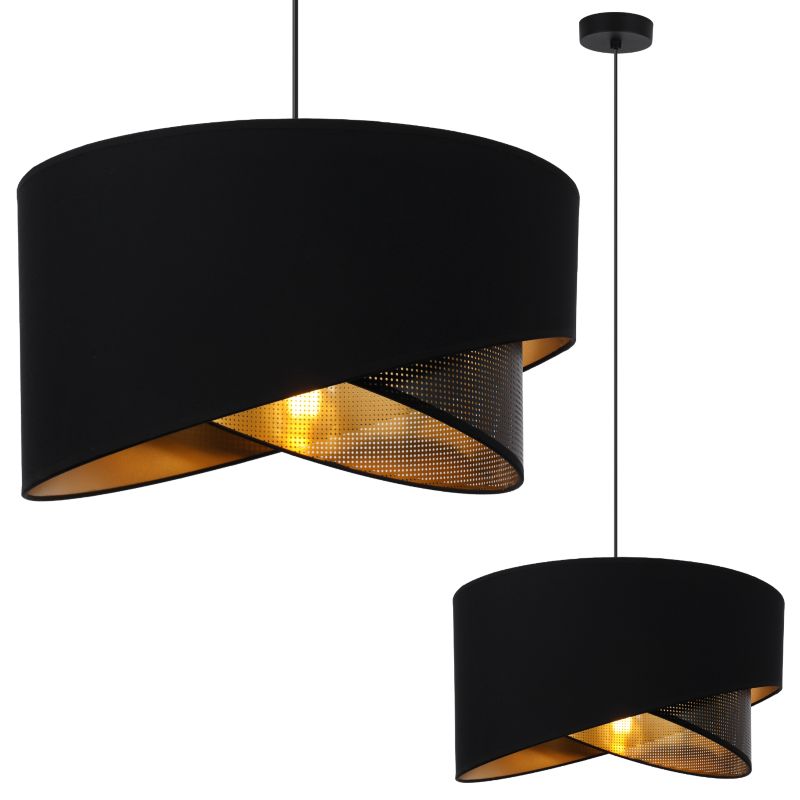 Lampa sufitowa wisząca Light Home LH Asti Skos A Czarny 1x E27 60W czarny/złoty 1szt.