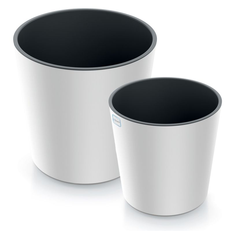 Doniczka EDANTI Ogrodowa 25/30 cm Okrągła Na Taras Do Domu Biała 2 szt.