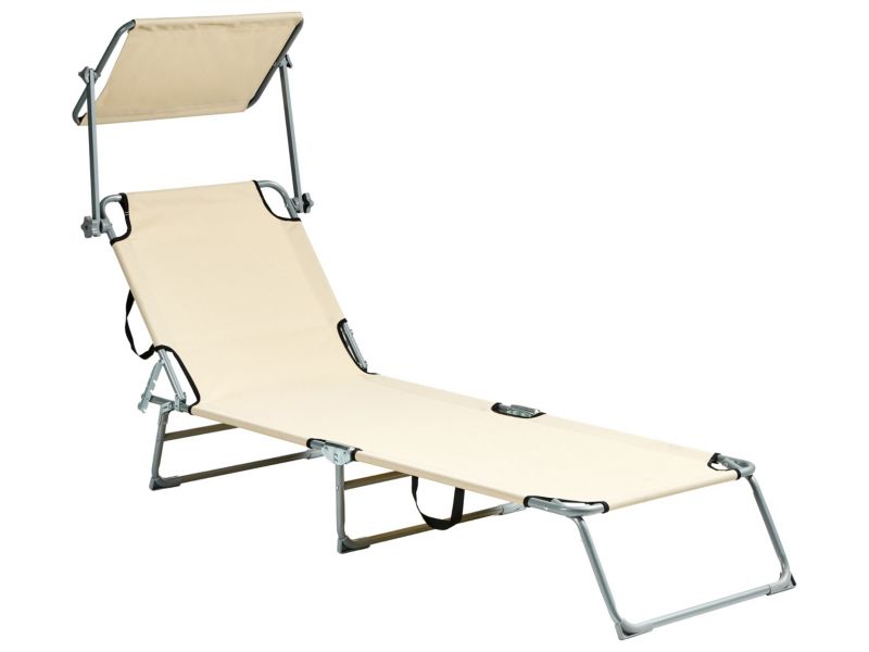 Leżak ogrodowy Foligno Metal Beżowy 1 szt.