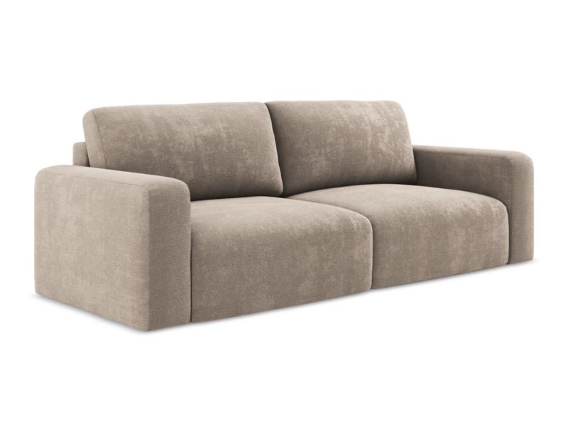 Kanapa 3-osobowa z funkcją spania LaMiaSofa OSTIA z tkaniny szenilowej 244x102 cm ciemny beż 1 szt.