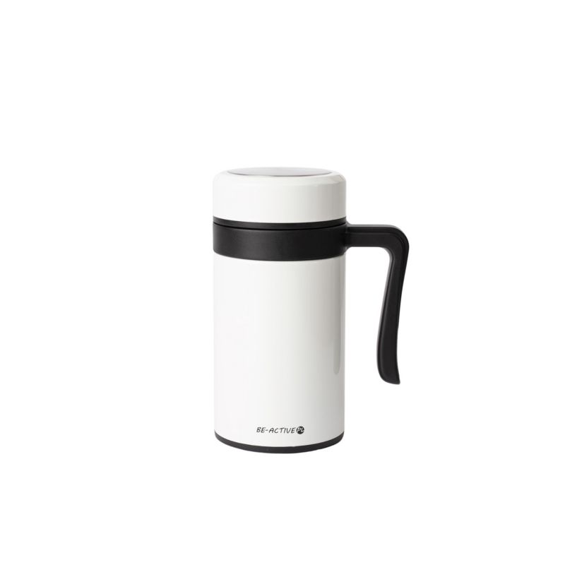 Kubek termiczny Be-active.pl na kawę herbatę biały 450 ml 1szt