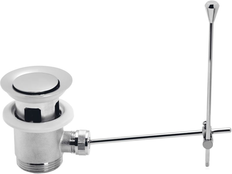 Korek do umywalki Ferro chrom okrągły, zamykany, z przelewem, 1 szt.