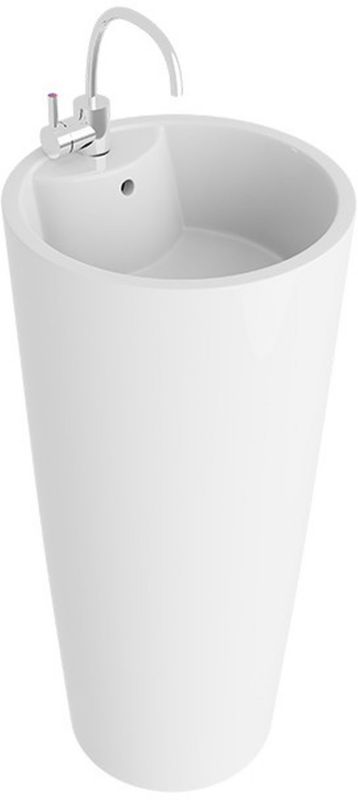 Umywalka wolnostojąca LaVita Uvas 40x40 cm okrągła, biała z otworem, przelew porcelana, 1 szt.