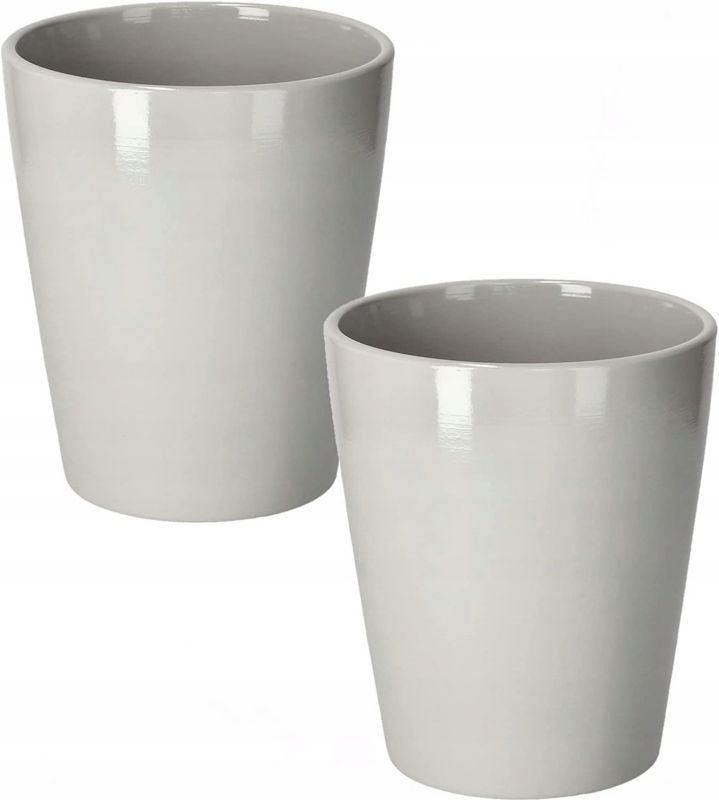 Doniczka ceramiczna KOTARBAU 12 cm szara 2 szt.