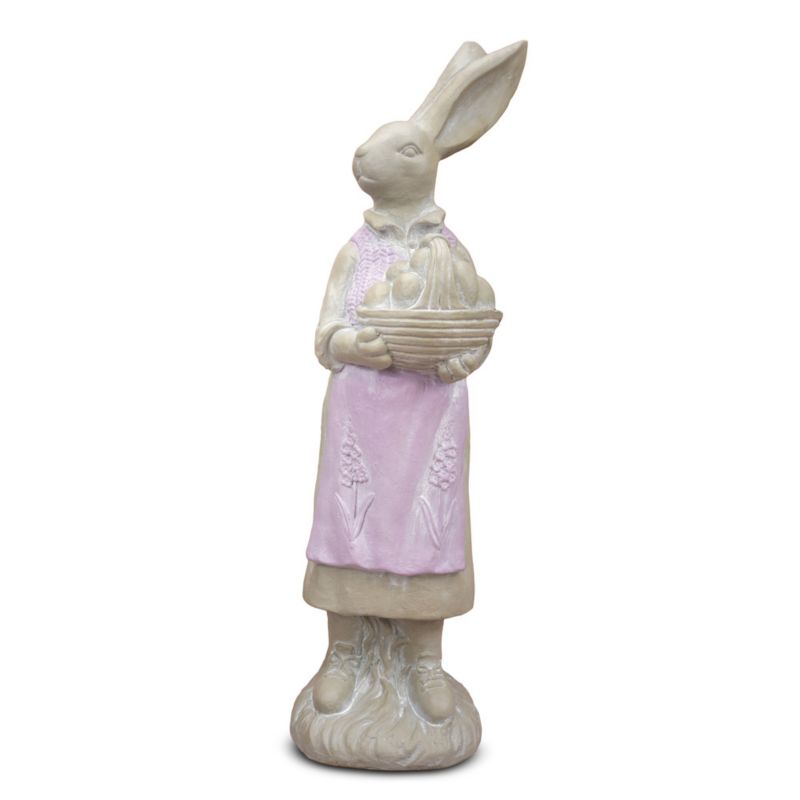 Figurka dekoracyjna zając, Solis Decor by Aleksandra Sobota, z koszem, 1 szt.