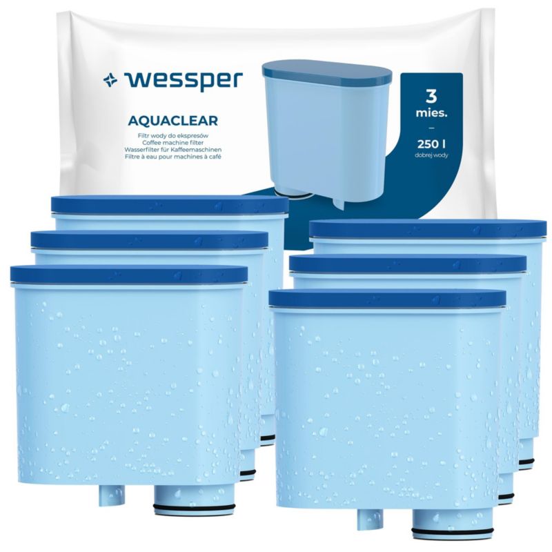 Filtr wody, Wessper, do ekspresu Saeco Philips, wkład węglowy, zamiennik, 6szt