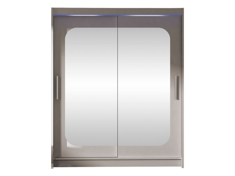 Szafa MIRJAN 24 z drzwiami przesuwnymi Presto XII z oświetleniem RGB kaszmir/lustro 1 szt.