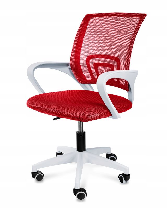Krzesło obrotowe biurkowe JUMI do biura fotel ergonomiczny SMART czerwone 1 szt.
