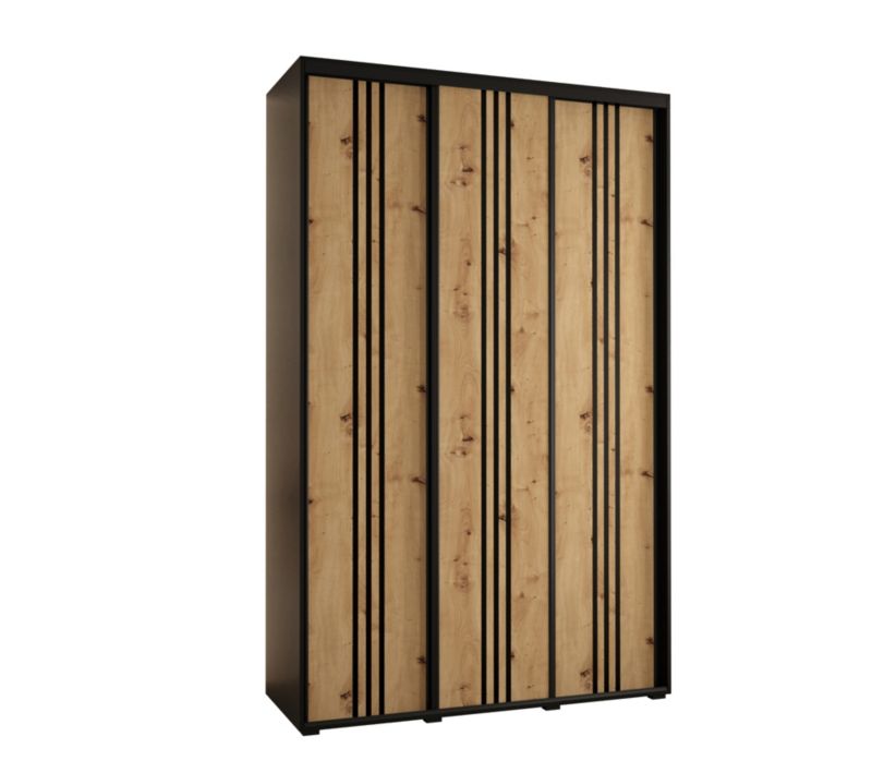 Szafa przesuwna Abiks DAVOS 6 wysoka szer.150cm gł.60cm czarny/artisan/czarny 1szt.