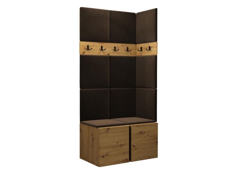 Garderoba MIRJAN 24 Orion I dąb artisan/czarny + brązowy 1 kpl.