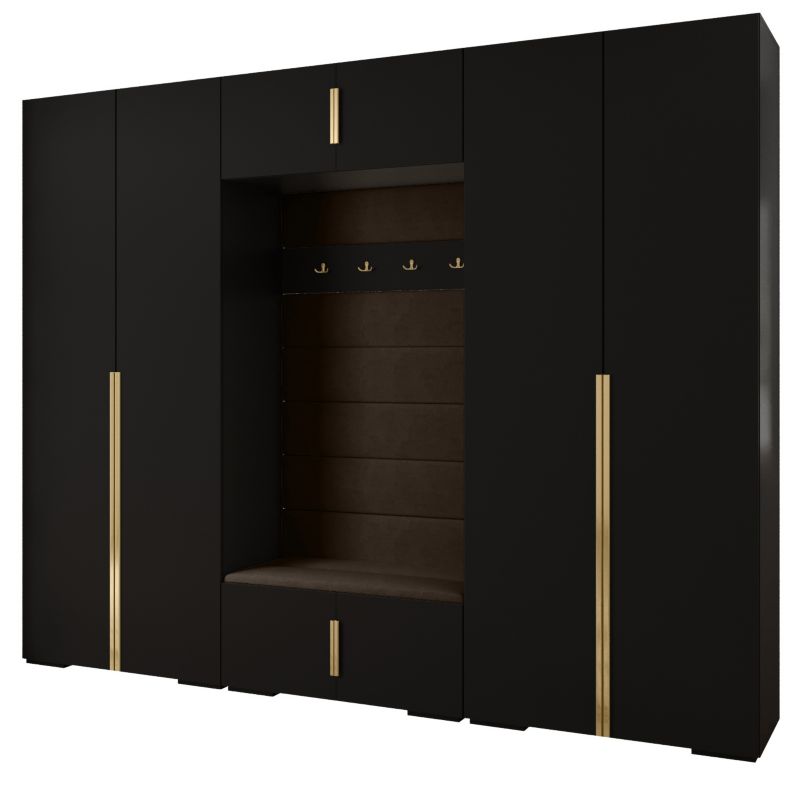 Garderoba do przedpokoju Abiks INOVA 1 Z9 czarny+złoty+manila04 1szt.