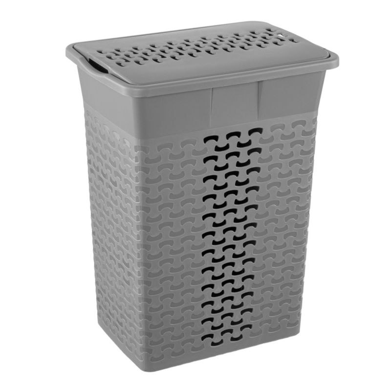 Kosz EDANTI Na Pranie Bieliznę Wolnostojący Łazienkowy 35 L Szary 1 szt.