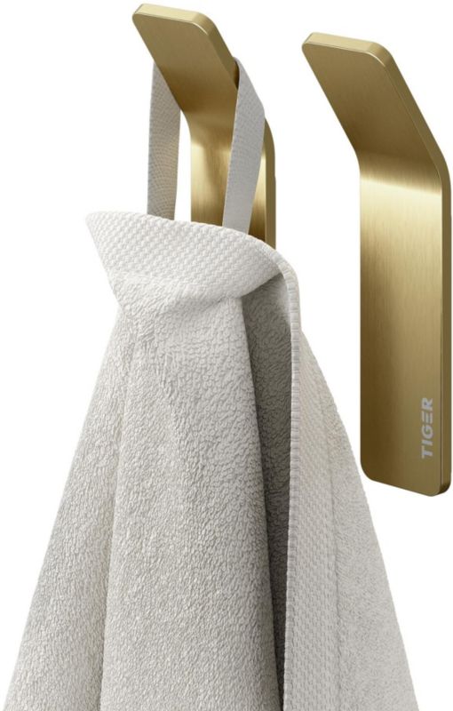Haczyk na ręcznik Tiger Single złoto szczotkowane, taśma 3M, 1 kg, 1 szt.