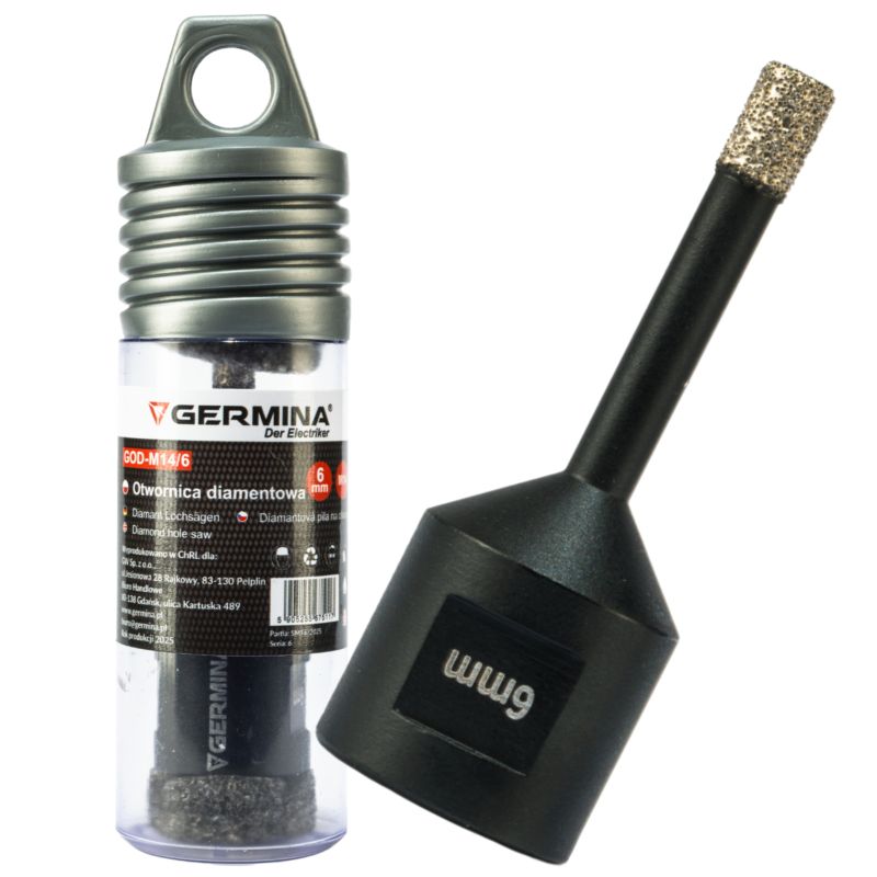 Otwornica diamentowa 6 mm na szlifierkę kątową M14 1 szt