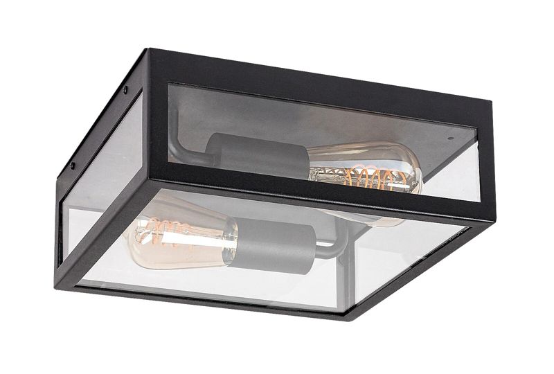 Lampa sufitowa zewnętrzna Rabalux Zaton czarna 2 x E27 x 60W IP23 wym: 28 x 28 x 28 cm - 1 szt.