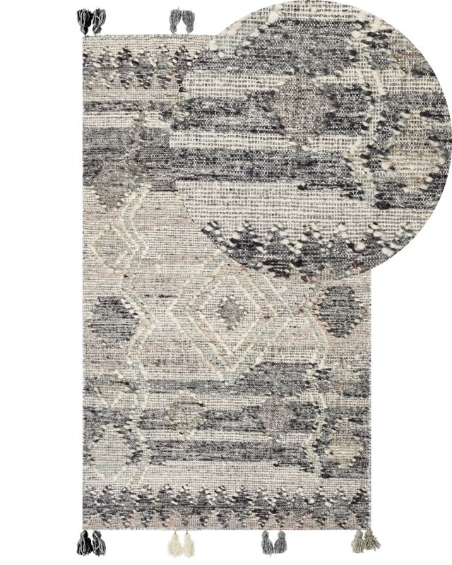 Dywan wełniany kilim 80 x 150 cm szary Aratashen 1 szt.