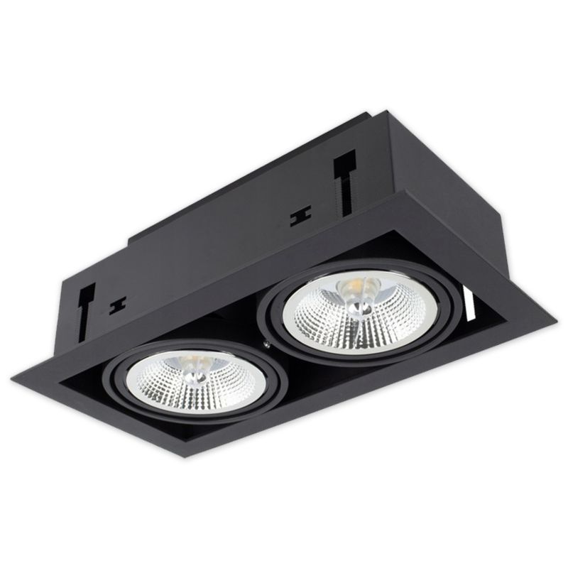 Oprawa halogenowa MasterLED podwójna LED AR111 GU10 wpuszczana ruchoma IP20 czarna 1 szt.