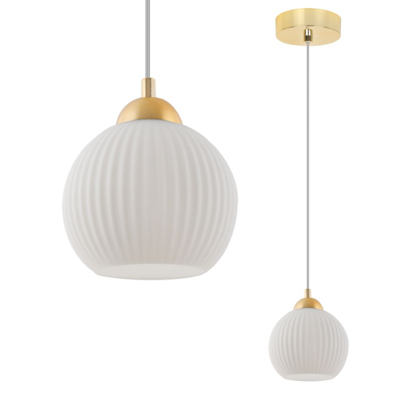 Lampa sufitowa wisząca Light Home LH Riffle Kula 1x E27 60W złoty 1szt.