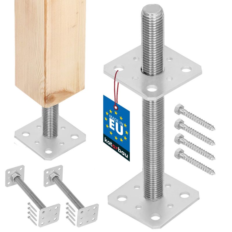 Podstawa słupa KOTARBAU regulowana z prętem 80x80x250 mm 2 szt.