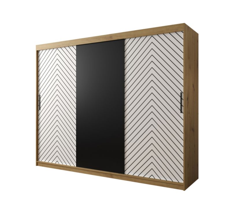 Szafa przesuwna Garderoba Abiks Jodełka 250 artisan + biały 1 szt.