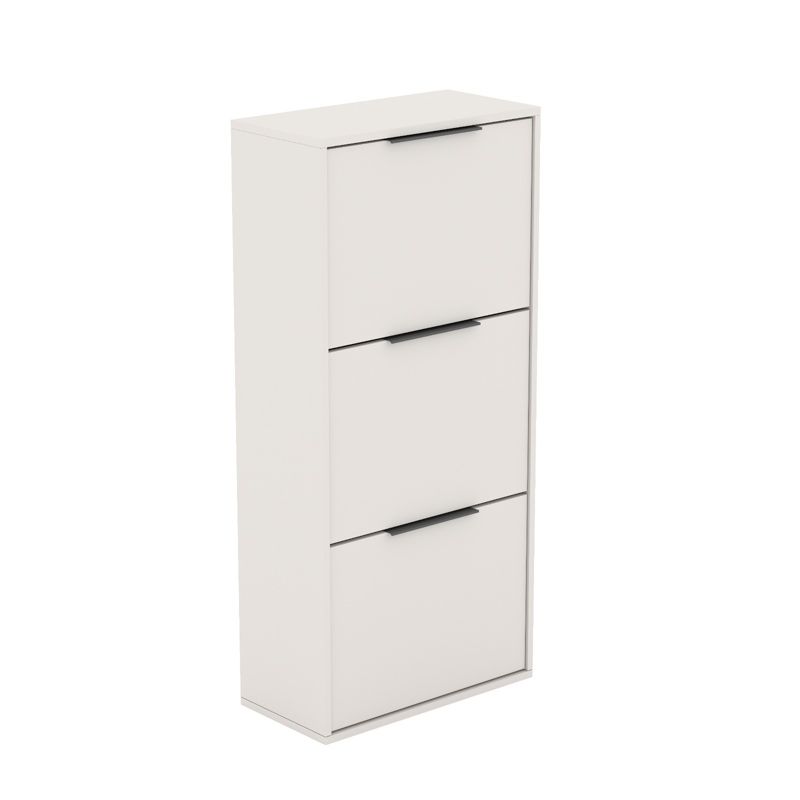 Szafka na buty trzydrzwiowa Bettso Nilo uniwersalna z czarnymi uchwytami beż piaskowy 1szt.