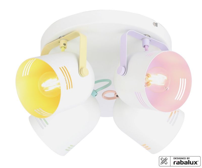 Oprawa sufitowa spot Rabalux Minuet biały wielokolorowy 4 x E14 x 40W IP20 wym: 16 x 30 x 30 cm - 1 szt.